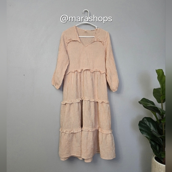 Rylee and Cru Peachy Stripe Mabel Womens Dress - Picture 1 of 6